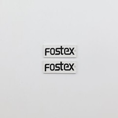 Fostex Speaker Grill logo Badge Custom Made Silver 33mm(1.3&Prime;)X12.5mm(0.49&Prime;)