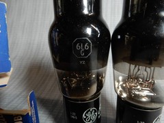 General Electric Used 6L6G Black Glass Vacuum Tubes (2) Amplitrex Tested 86% 90%