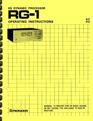Pioneer RG-1 Dynamic Processor 3-in-1 OWNER&rsquo;S and SERVICE MANUAL & Brochure