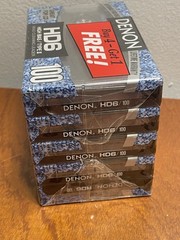 NOS Denon HD6 100 Minute Type II High Bias Blank Cassettes (5) Made in Japan