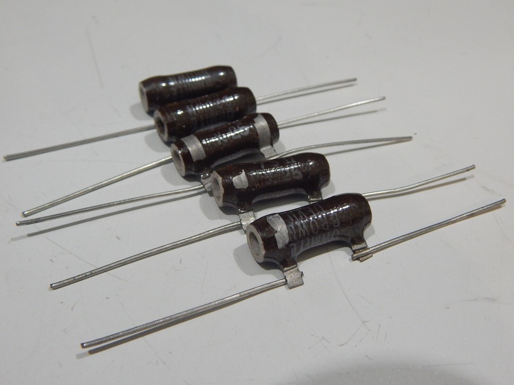 OHMITE 1505 BROWN DEVIL WIRE WOUND 7.5 OHM 0.25W AXIAL – LOT OF 5 RESISTORS
