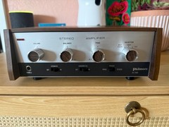 VINTAGE Philmore Sa-2500 Stereo Amplifier, silver/wood grain, NEW IN OPEN BOX