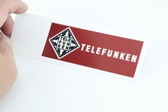 TELEFUNKEN logo badge Sticker Decal waterproof 108mm(4.25&Prime;)X40mm(1.57&Prime;) red