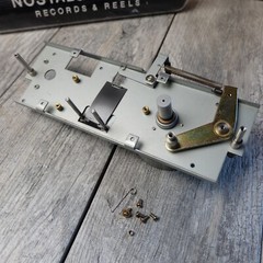 Tascam TSR-8 Reel to Reel – Transport Assembly w/ Flywheel Lift Pinch Roller Arm