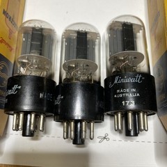 Very Rare Trio Philips Mini watt 6EM7 Short Bottle Vacuum Tube Aus Made NOS
