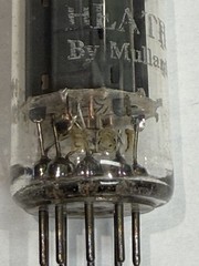 1958 Mullard 12AX7/ECC83 Long Plate Goal Post O Getter Blackburn Labeled Heath