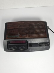 Vintage GE FM/AM Clock Radio Dual Alarm Snooze Woodgrain Tested Working Retro