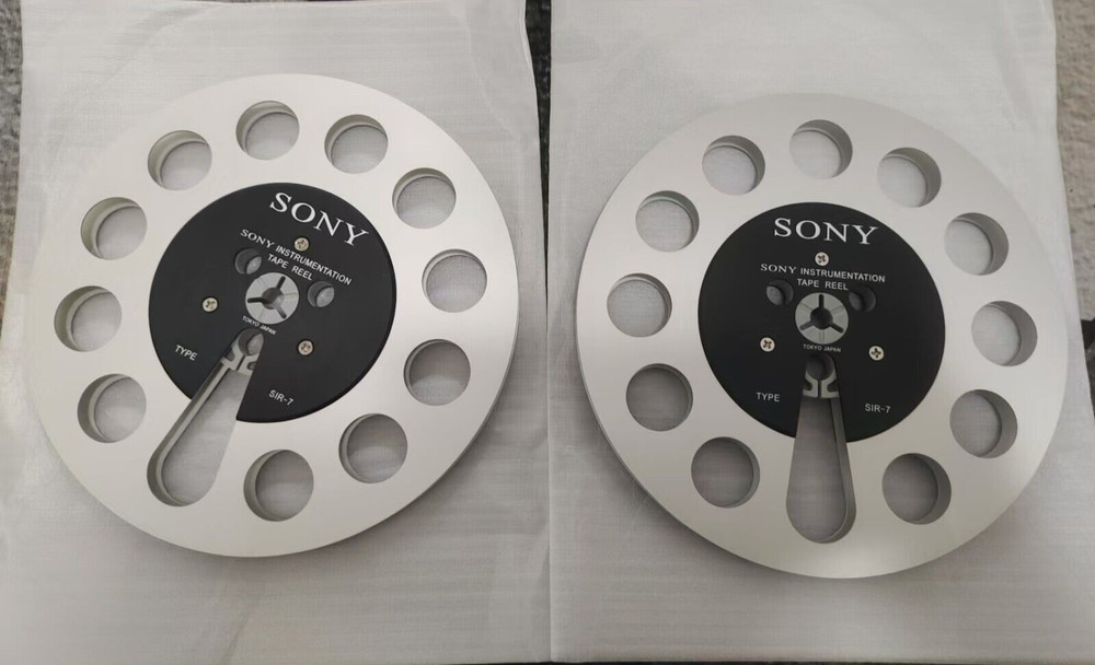 One pair silvery TAPE REEL Sony 7&Prime; inch Light Metal Aluminum Take Up Reel