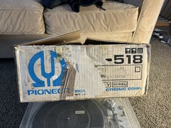 Pioneer PL-518 Turntable With Original Box Vtg Record Player Tested *READ*