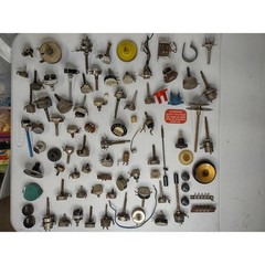 Lot of Vintage TV Radio Amp Repair Parts Knobs Volume Controls Mixed Lot