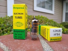 12AU6 HF94 x2 NOS/NIB Amperex Globe Pentode Vacuum Tube-Tested-Free Shipping US