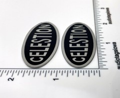 Celestion Speaker Badge Oval Logo Emblem Custom Made Aluminum PAIR