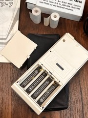 Vintage 1983 Canon TP-7 Pocket Printer Calculator w/ Box, Case, Adapter, Paper