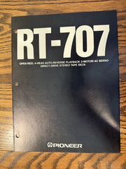 Vintage Original Pioneer RT-707 Open-Reel Stereo Tape Deck Sales Brochure