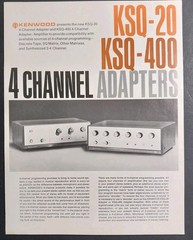 Vintage Kenwood KSQ-20 KSQ-400 4-Channel Quadraphonic Sales Flyer Brochure 1970s
