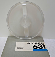 7&Prime; inch AMPEX 631 clear plastic reel to reel + box for 4-track 3.75 ips 7.5 ips