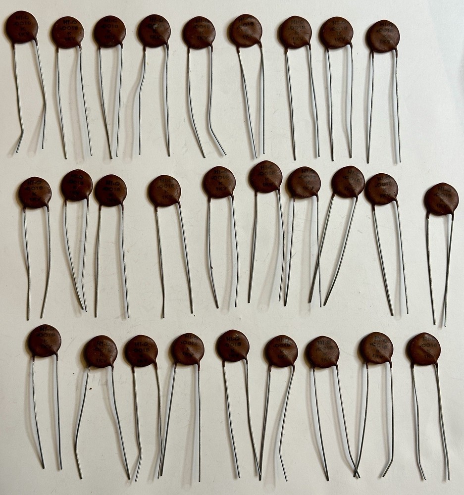 Lot of 7 Vintage Aerovox HI-Q .0018uF 1800pF 1KV Ceramic Capacitors