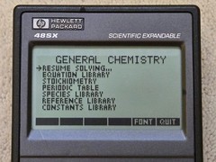 Sparcom General Chemistry Application Pac for the HP 48SX, 48GX, works great