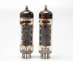 Matched Pair Mullard Blackburn 6BQ5 EL84 Tubes / KM1 / O Getter — KT19