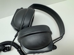 Vintage Ever Ready HS 77 Headphones 600 Ohm Mono 1/4&Prime; Jack Coiled Cord Taiwan