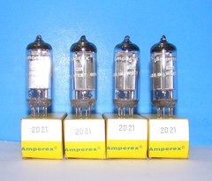 2D21 NOS Amperex radio audio amplifier vacuum tubes 4 valves Germany 5727 2D21W