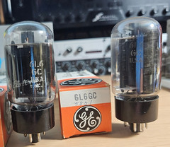 6L6GC GENERAL ELECTRIC PREMIUM MATCHED QUAD OF TUBES NOS NIB *eTRACER* #12B84