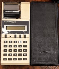 Vintage 1983 Canon TP-7 Pocket Printer Calculator w/ Box, Case, Adapter, Paper