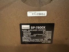 Sansui SP-7500X 4-Way 5 Speakers 16” Woofers 130 Watts 8 Ohms Made in Japan Used