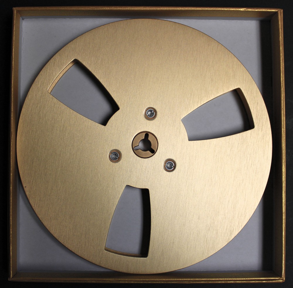 NEW ANALOG AUDIO 7&Prime; X 1/4&Prime; METAL TAPE REEL-TRIDENT HUB-GOLD-AKAI TEAC PIONEER