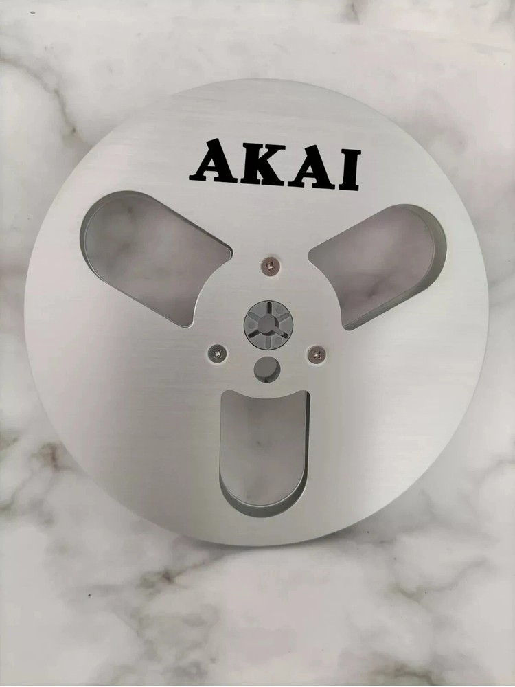 One silvery TAPE REEL Akai 7&Prime; inch Light Metal Aluminum Take Up Reel