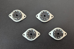 9-Pin Tube Socket BLACK Bottom Mount 3/4&Prime; Hole 1-1/8&Prime; Hole Centers (4 pcs) #L3