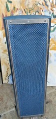 VINTAGE EXTERNAL SPEAKER BLUE TWEED CHROME 29&Prime; BARREL HALF MOON