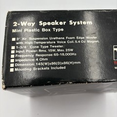 Vintage VERIT 2 Way Speaker System MS-50 New in Original Box Mini Plastic Boxes