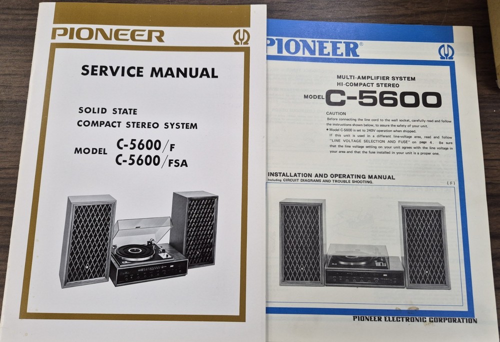 Pioneer C-5600/F/FSA Compact Stereo System Service and Operating Manual – OEM