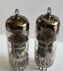 Pair AMPEREX 7062 E180CC RARE- BUGLE BOY Treble Clef Matched Heerlan Δ1A2 Grail