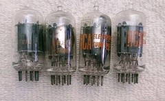 Very Strong Quad RCA 12AU7A Clear Top Grey Plate Side [] Getter