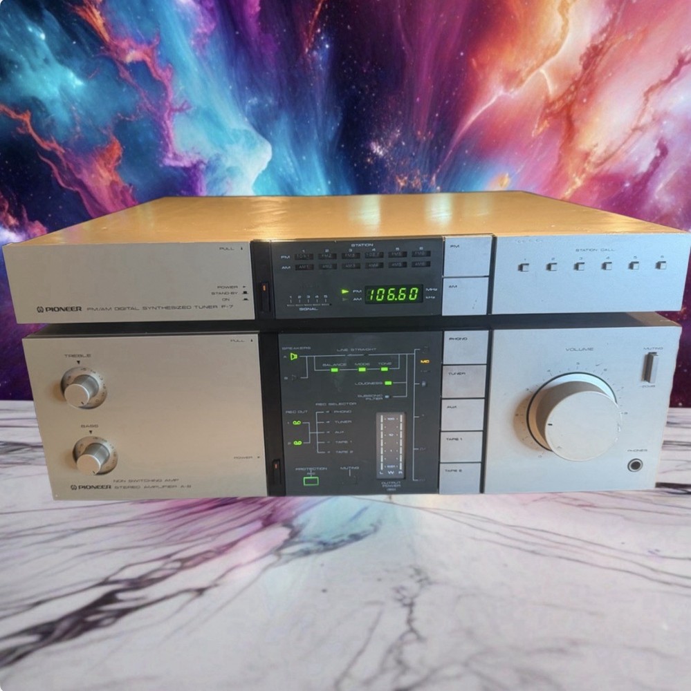 Vintage Pioneer A-8 Amplifier + T7 Tuner Gold Champagne Fresh Service! 90WPC🎶🔥
