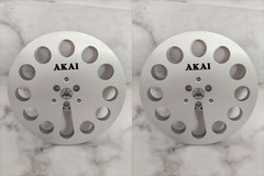 One Pair Silvery TAPE REEL Akai 7 » inch Light Metal Aluminum Take Up Reel