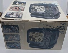 Vintage GPX Portable TV Television AM/FM Radio 5&Prime; Black White Screen TVP7 READ