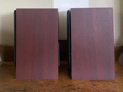 ACOUSTIC RESEARCH AR 215PS BOOKSHELF SPEAKERS PAIR RARE CHERRY FINISH TESTED VTG