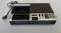 GE 7-4955B Vintage FM AM Clock Radio Cassette Recorder Alarm Tested Powers On