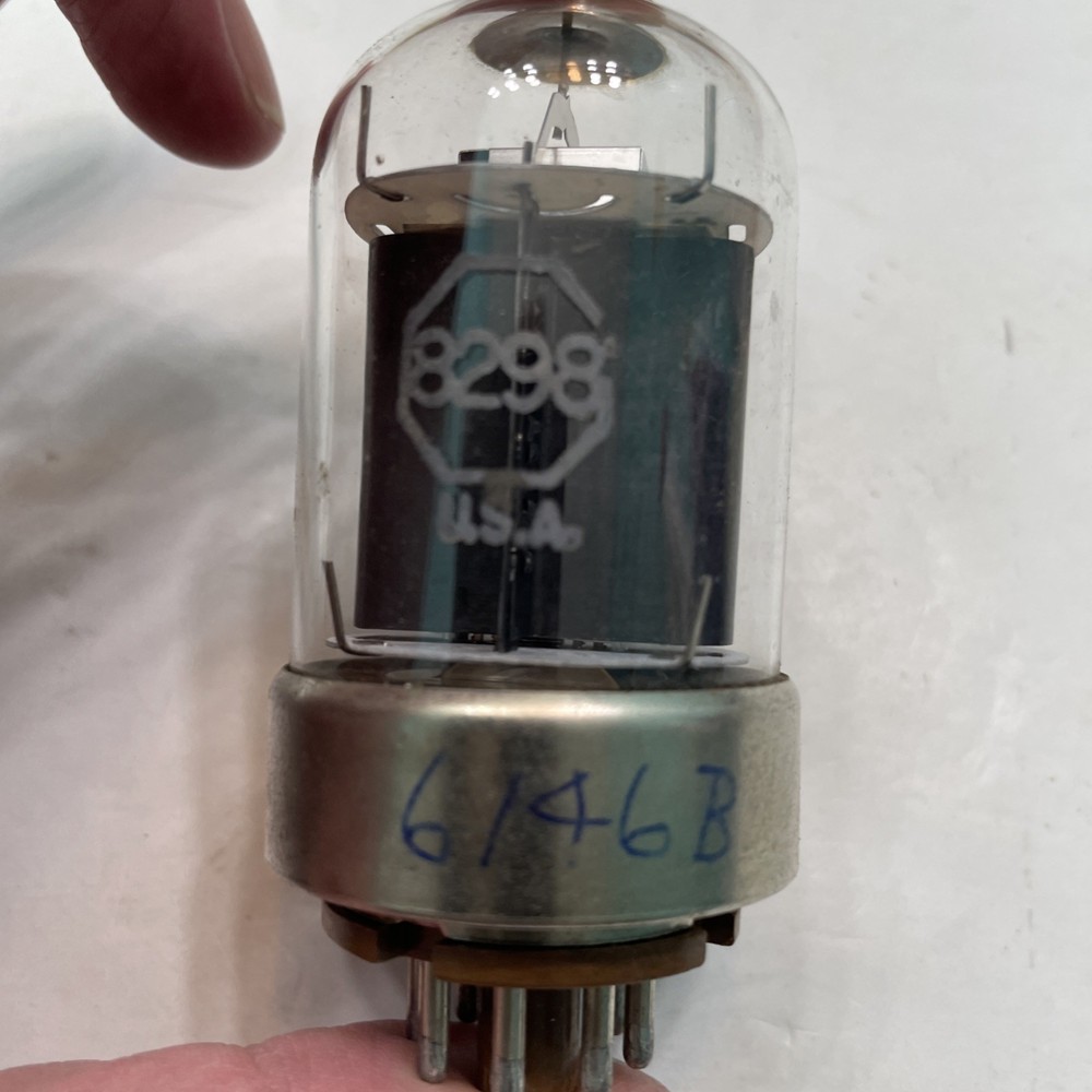 WESTINGHOUSE 6146B 8298 Metal Base Black Plate Vacuum Tube Untested