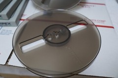 7 AMPEX 631 PLASTIC EMPTY TAKE-UP REEL & BOX 7 INCH for 4-track 3.75 ips 7.5 ips