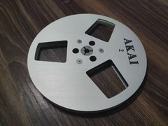 One silvery TAPE REEL Akai 7&Prime; inch Light Metal Aluminum Take Up Reel