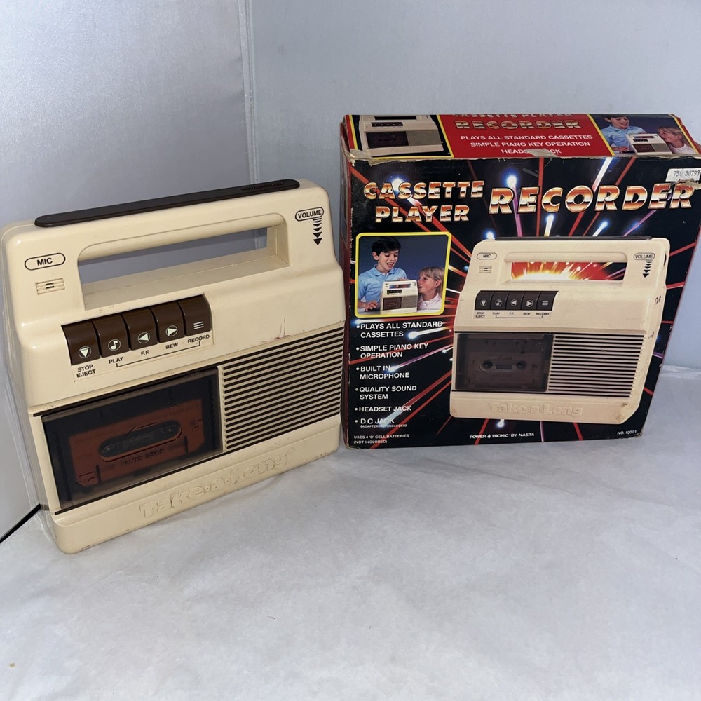 1988 Nasta TAKE-A-LONG Portable Cassette Player Recorder Tape Boom Box
