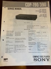 SONY CDP-190 CDP-390 CDP390 Service Manual FROM THE USA **ORIGINAL**