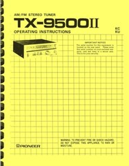 Pioneer TX-9500 II Tuner 2-in-1 combination OWNER&rsquo;S and SERVICE MANUAL