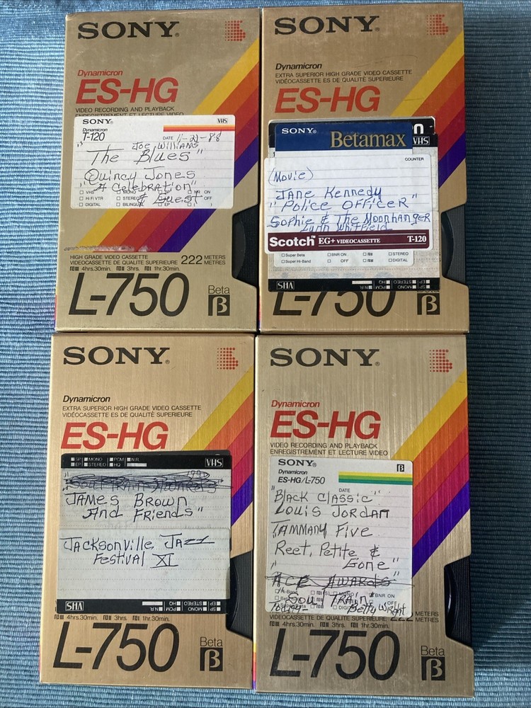 Lot of 4 Sony ES-HG L-750 Used Betamax Tapes. Read Description for Details