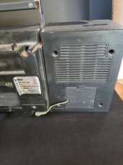 vintage Symphonic AM/FM stereo cassette recorder boombox from the 1980s.