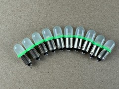 10 New Green FROSTED Bayonet LED Lamp Light Bulbs 6v 6.3v 8v #47 #44 #1847